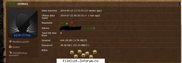Ofer invitatii FileList - Si un printscreen de pe rds-zone - Invitatii Filelist.io