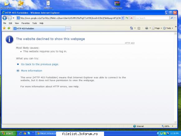 cand incerc sa intru pe pagina filelist apare ca in imaginea de mai jos.
daca intru cu chrome ramane